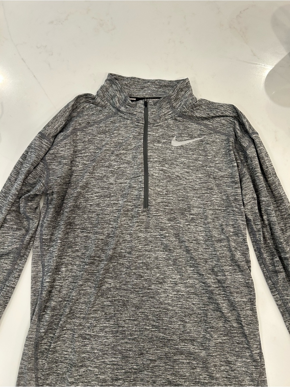 Nike Grey Heather Quarter-Zip Performance Top